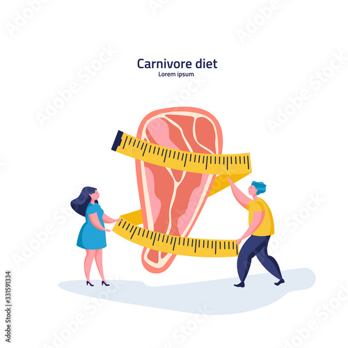 Meat diet plan web banner template.