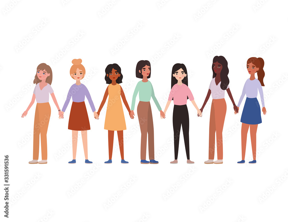 Women holding hands vector design Women holding hands vector design