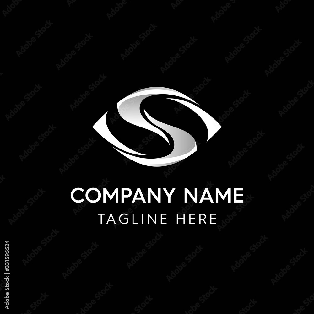 Modern Letter S with eye shape logo Modern Letter S with eye shape logo