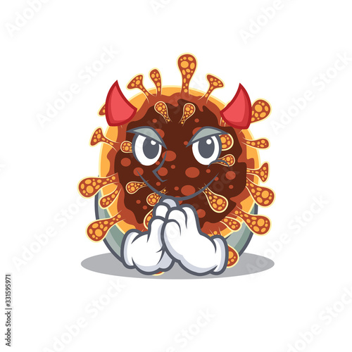 A picture of gamma coronavirus in devil cartoon design