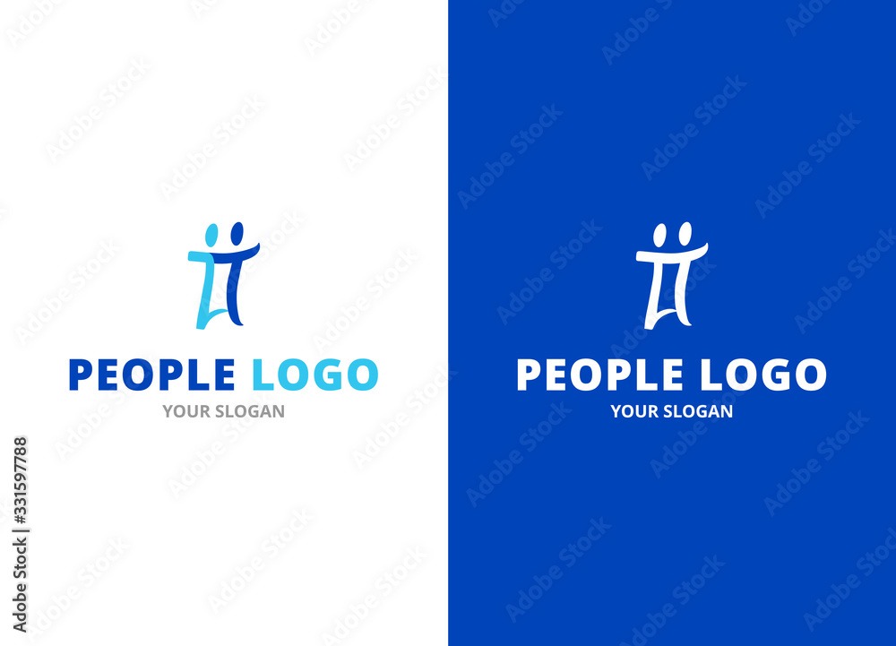 People logo. Vector logo design template. Concept for social network, partnership, teamwork, creativity, friendship, business cooperation, sport team. People logo. Vector logo design template. Concept for social network, partnership, teamwork, creativity, friendship, business cooperation, sport team.