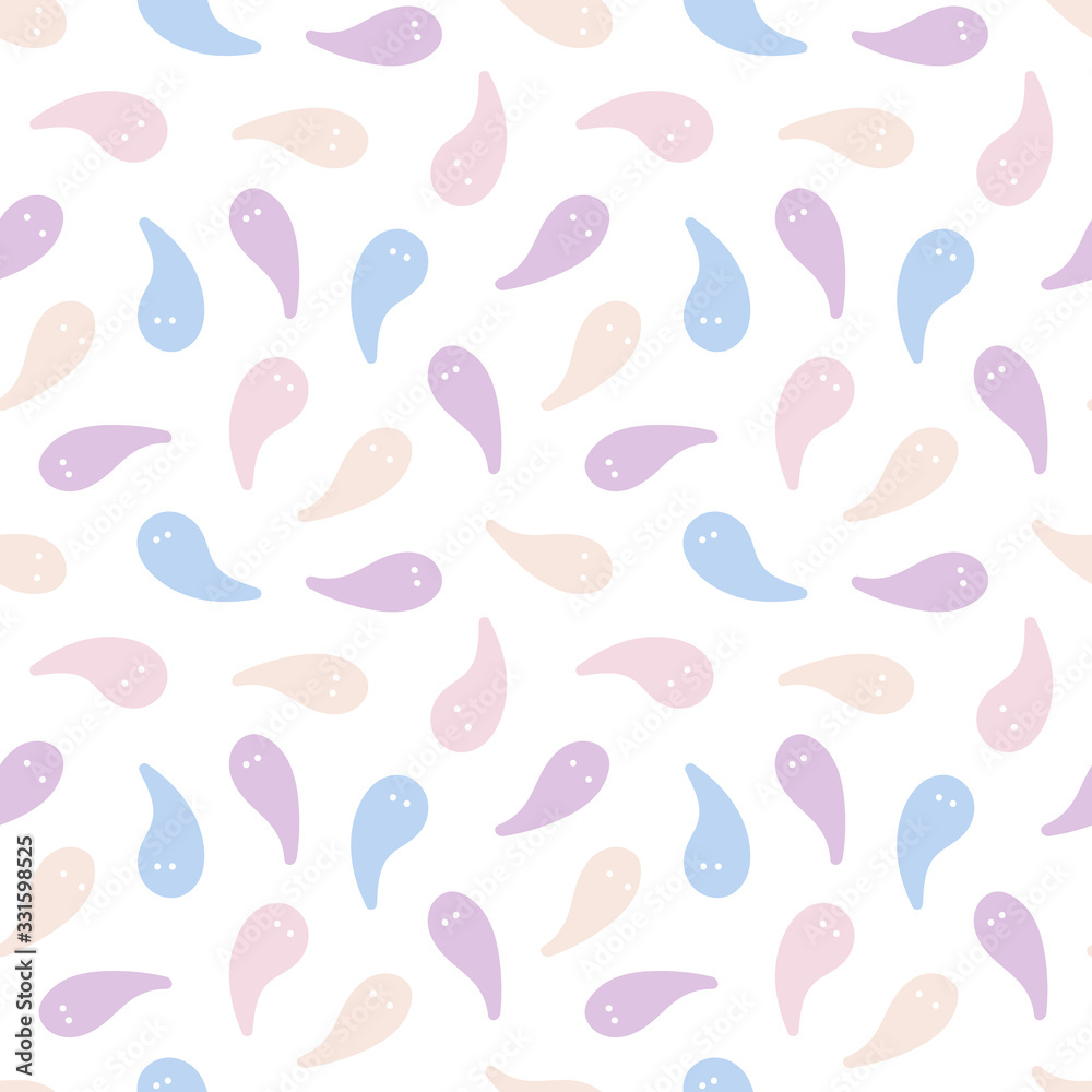 Cute pastel colors ghosts, abstract characters seamless pattern background. Cute pastel colors ghosts, abstract characters seamless pattern background.