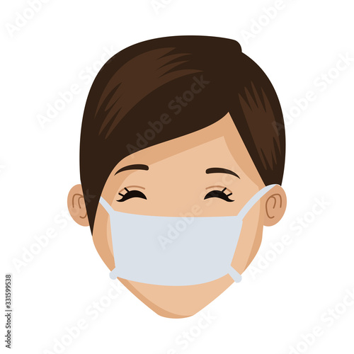 young woman with mouth cap medical accessory