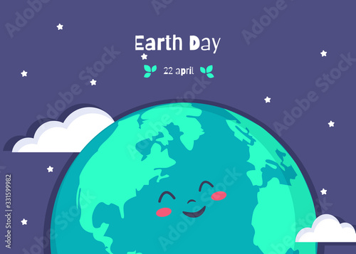 Fototapeta Naklejka Na Ścianę i Meble -  Vector Illustration Of Earth Day. 22 april earth day