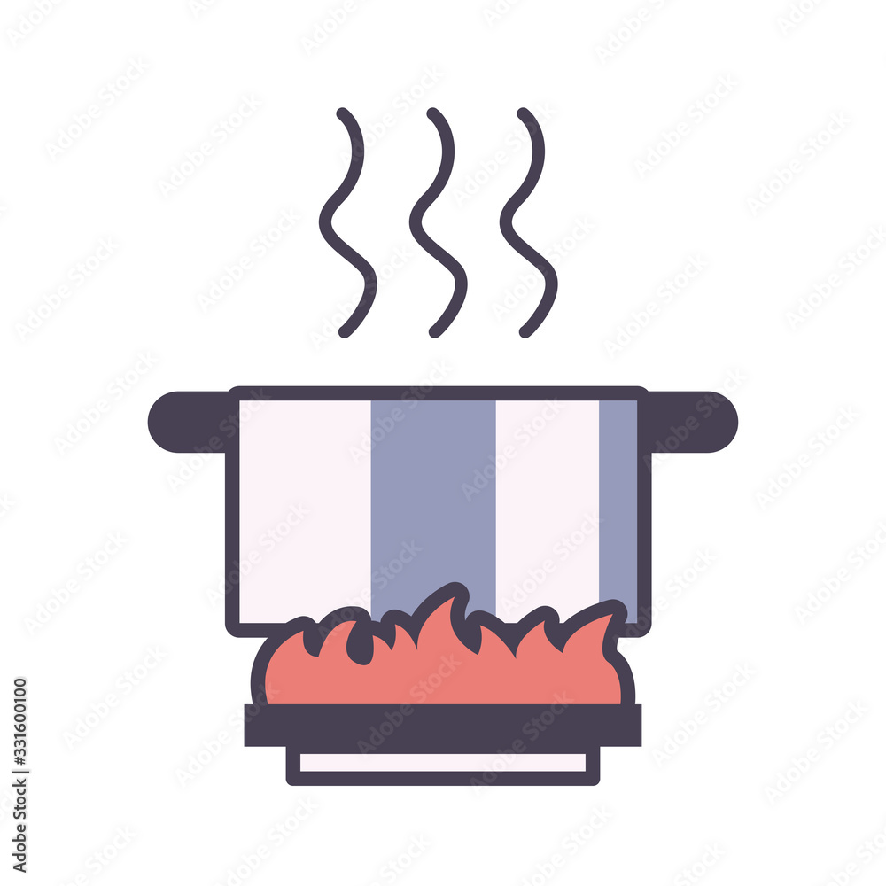 Isolated kitchen pot line and fill style icon vector design Isolated kitchen pot line and fill style icon vector design