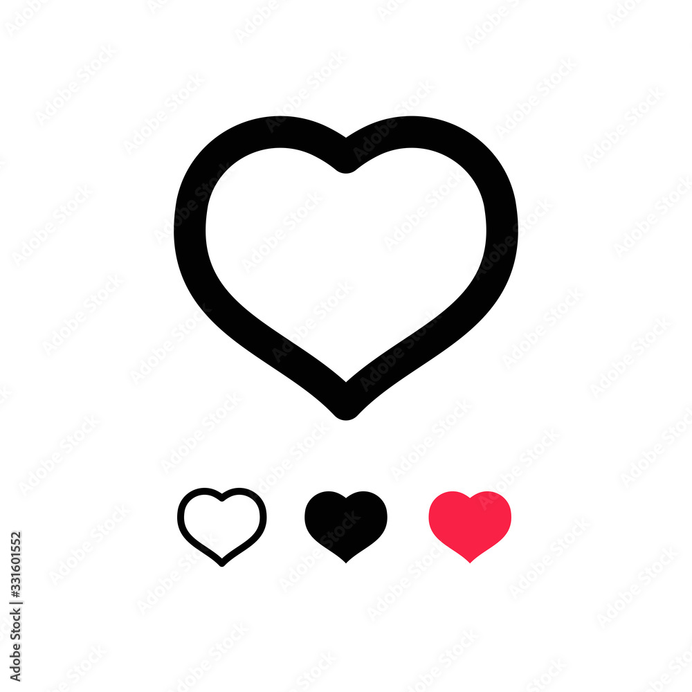 Heart icon. Love and health symbol linear pictogram.