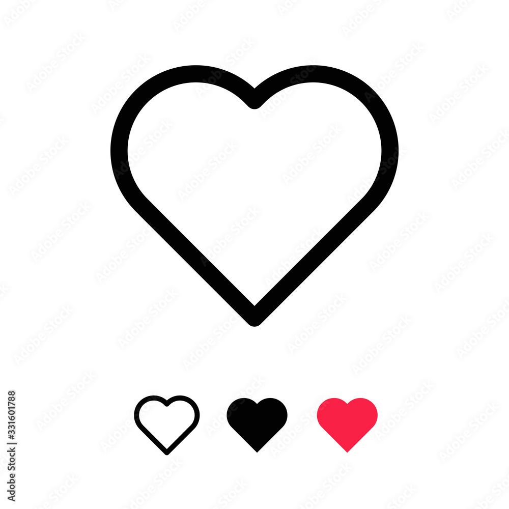 Heart icon. Love and health symbol linear pictogram.