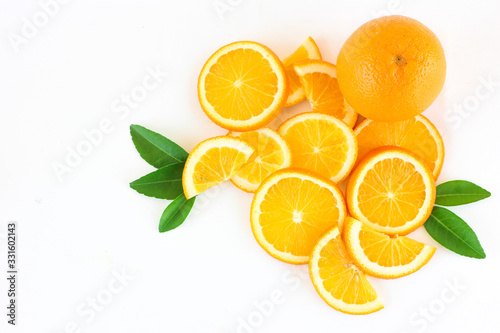 An orange on a white background