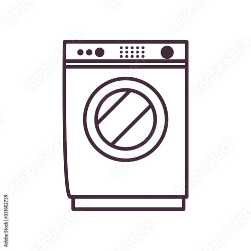Isolated washing machine line style icon vector design