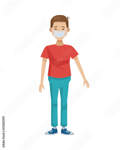 young man with mouth cap medical accessory