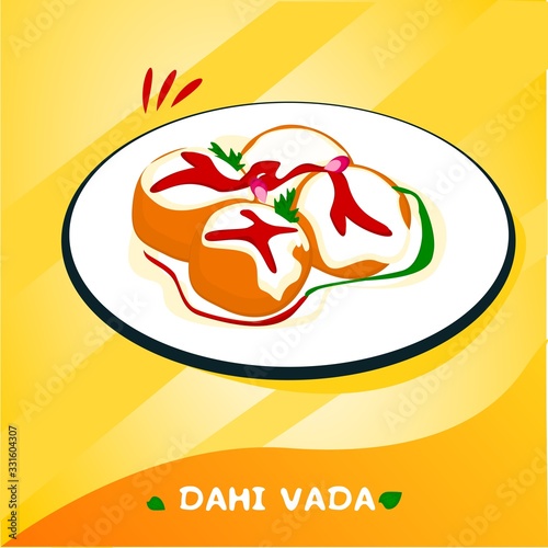 dahi vada indian mumbai street Food Vector