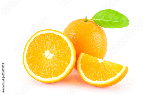 An orange on a white background