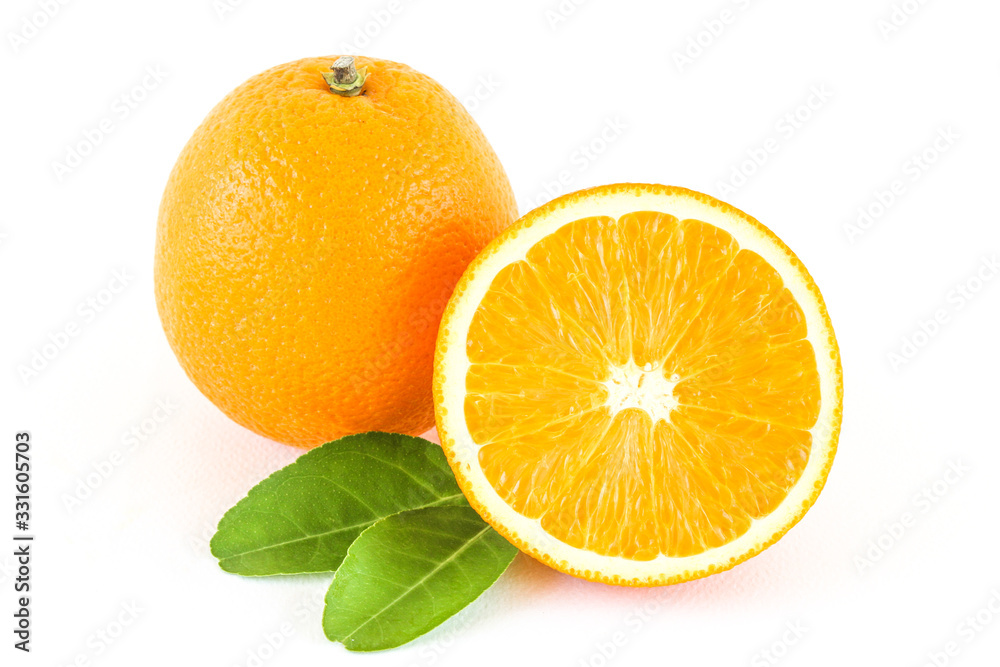 An orange on a white background An orange on a white background