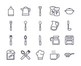 Isolated kitchen and cook gradient style icon set vector design