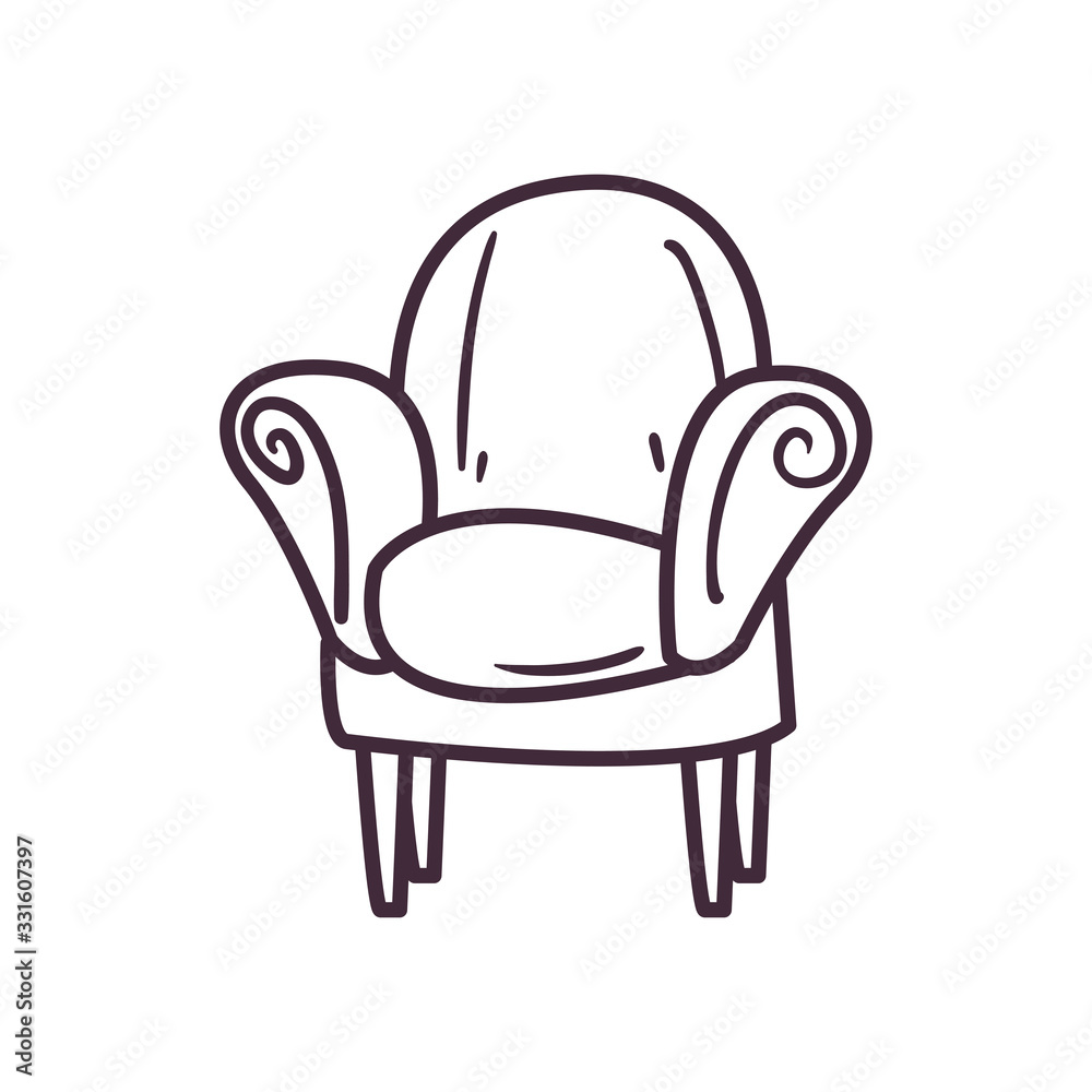 Isolated chair line style icon vector design Isolated chair line style icon vector design