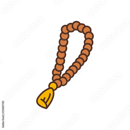 Ramadan rosary fill style icon vector design