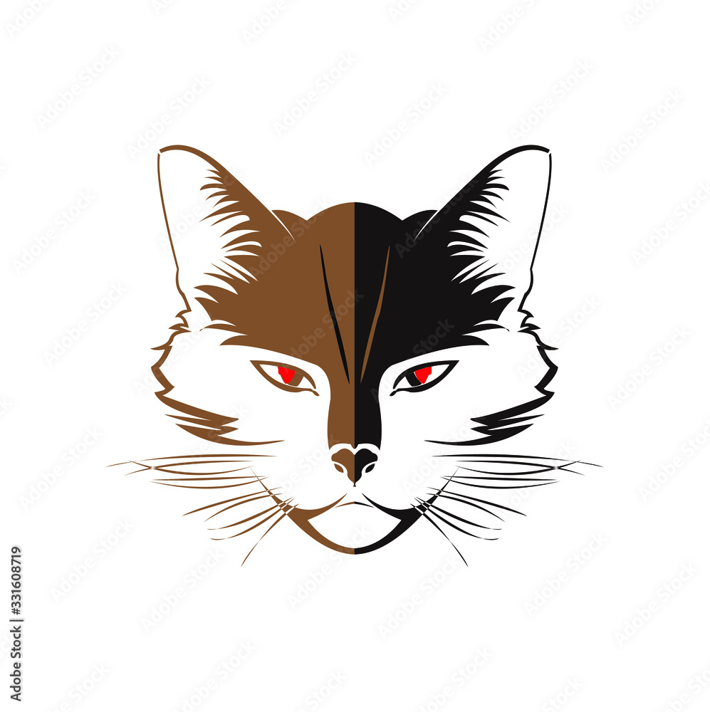 Obraz premium Cat's head against a white background