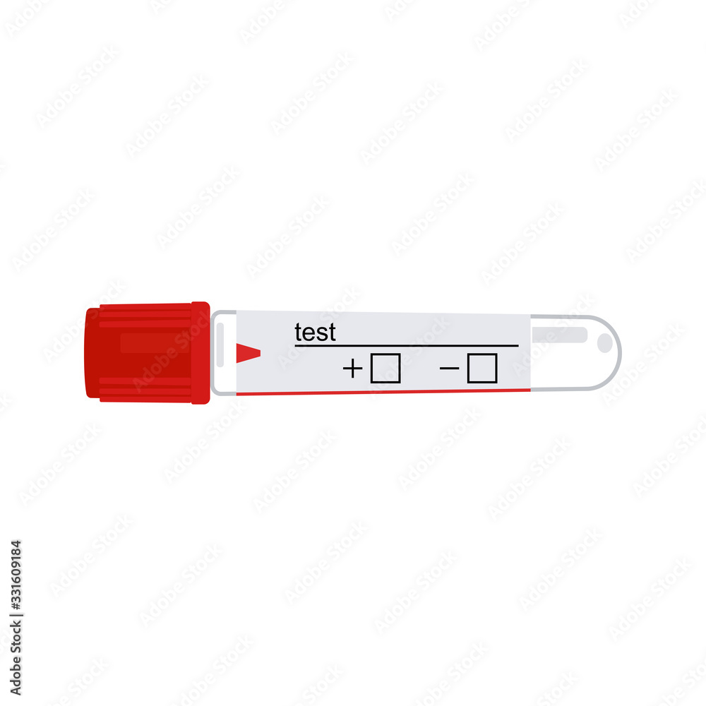 Blood test tube. Vector illustration on a white background. Blood test tube. Vector illustration on a white background.