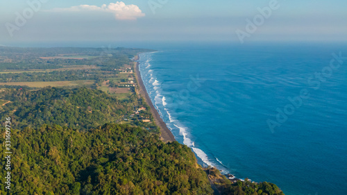 Beautiful aerial view of the Beach town of Jaco in Costa Rica
