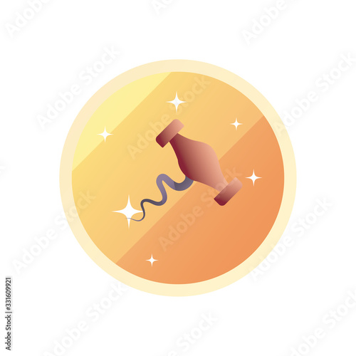 Isolated wine corkscrew gradient style icon vector design