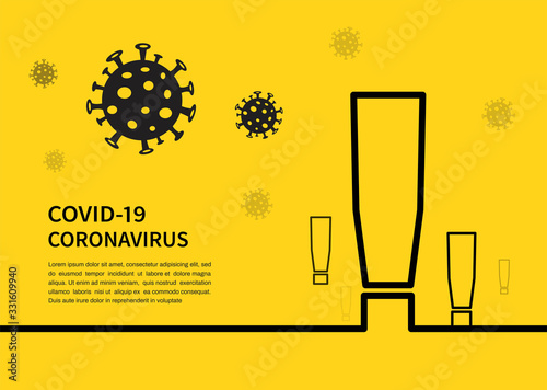 Danger warning sign. The coronavirus COVID-19 outbreak has spread from China. Vector illustration