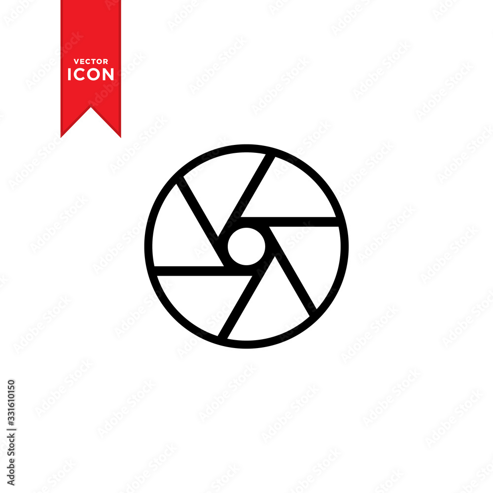 Camera shutter lens icon vector. Simple design on trendy icon. Camera shutter lens icon vector. Simple design on trendy icon.