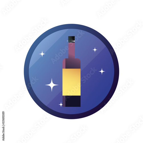 Isolated wine bottle gradient style icon vector design