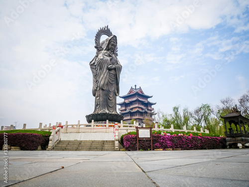 WUHAN,CHINA 3 april 2019 - Guanyin statue in Guiyuan temple,located on Wuhan City, Hubei Province of China. It was built in the 15th year of Shunzhi (1658), Qing Dynasty photo