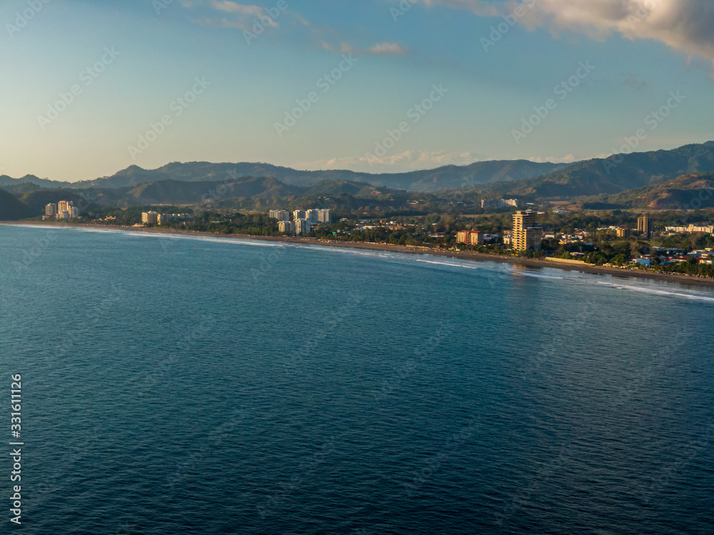 Beautiful aerial view of the Beach town of Jaco in Costa Rica