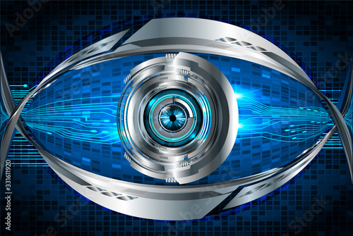 Blue eye cyber circuit future technology concept background
