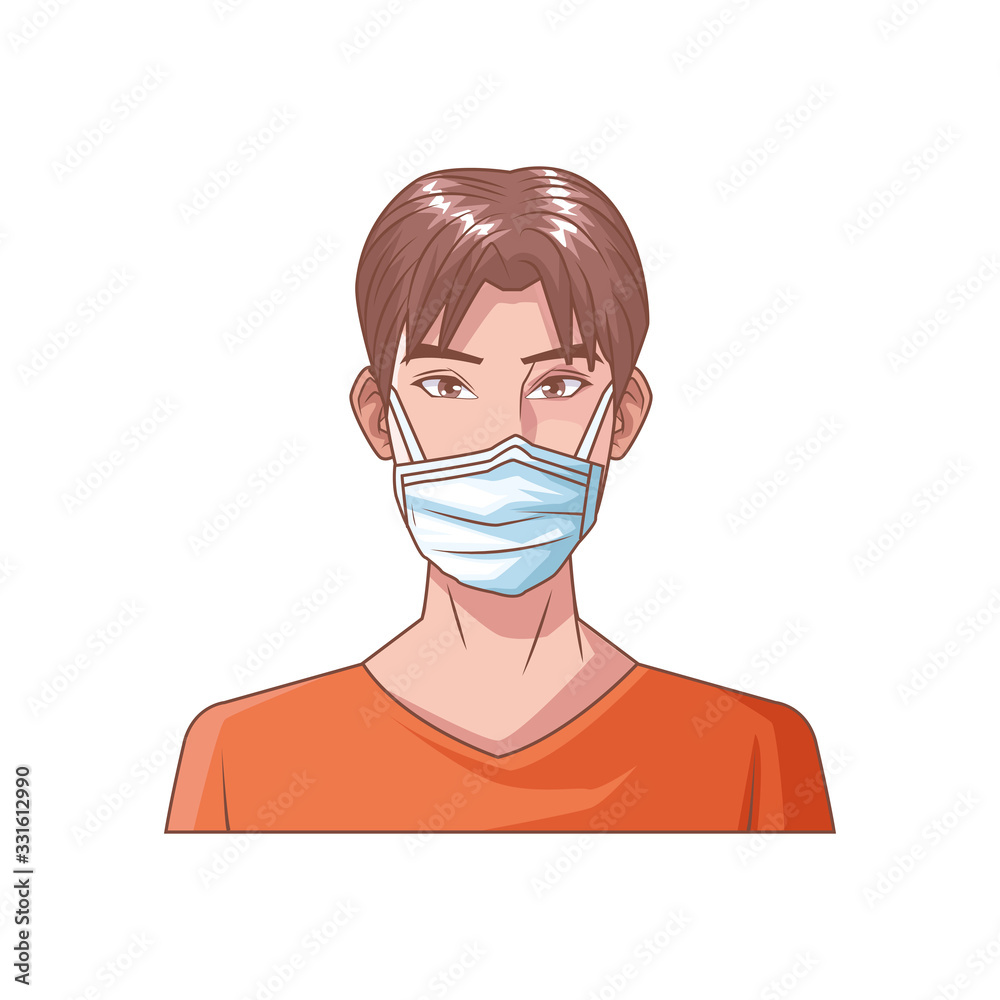young man with mouth cap medical accessory