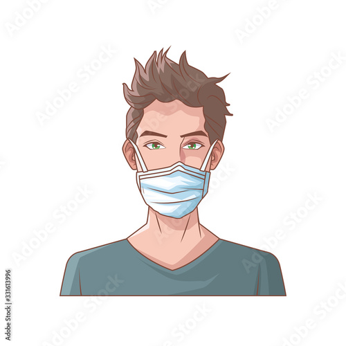 young man with mouth cap medical accessory