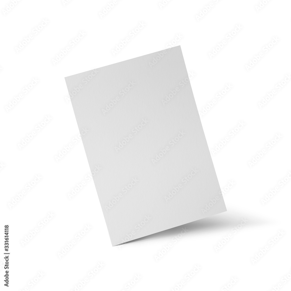 Blank white paper mockup template on isolated white background, 3d illustration Blank white paper mockup template on isolated white background, 3d illustration