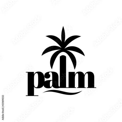 P logo, and Palm tree vector design.