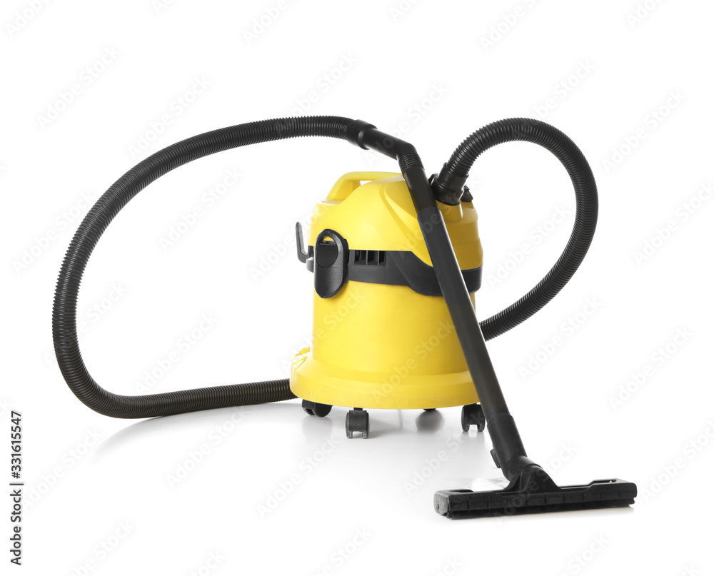 Modern vacuum cleaner on white background Modern vacuum cleaner on white background