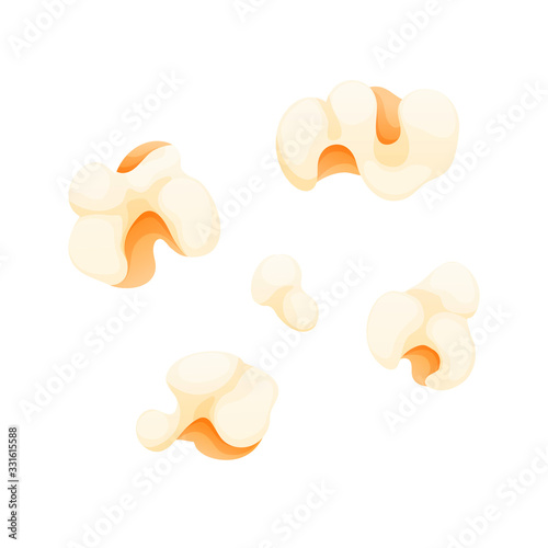 Set of popcorn in cartoon style, vector objects
