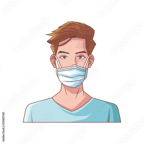 young man with mouth cap medical accessory