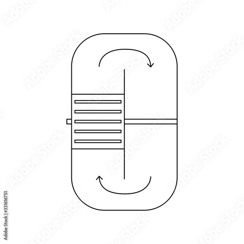 Hollander beater and papermaking equipment icon set photo