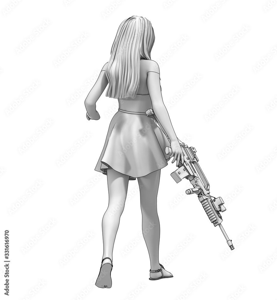 warrior woman character, 3D rendering, illustration warrior woman character, 3D rendering, illustration