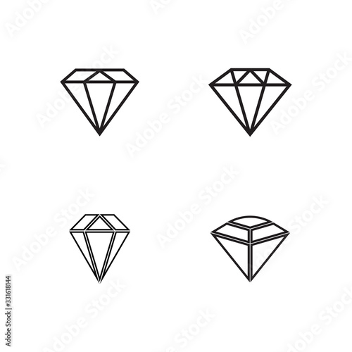 Set Of Diamond Logo Template vector icon illustration