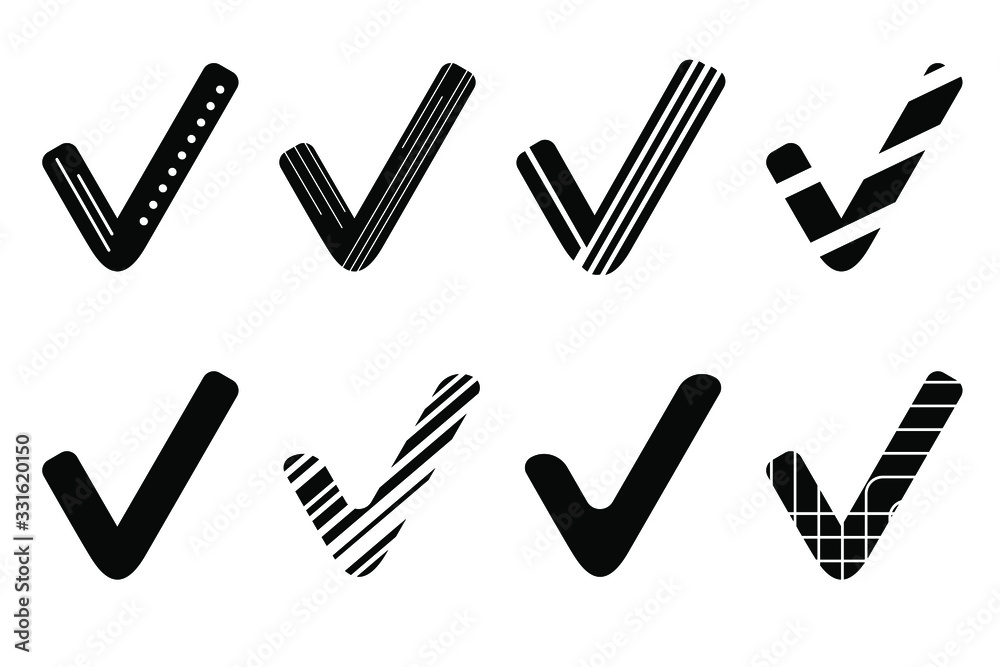 EPS 10 vector. Set of black ticks. Good for projects. EPS 10 vector. Set of black ticks. Good for projects.