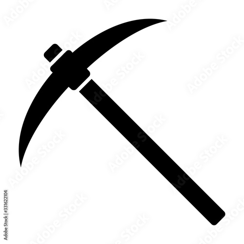 Pickaxe or pick axe digging tool flat vector icon for apps and games photo