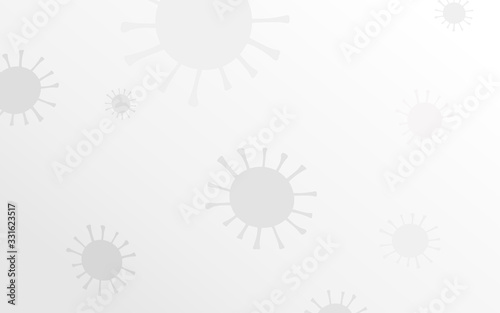 Novel Coronavirus symbol vector light gray background. Hand-drawn Sign 2019-nCoV, covid-19 on gradient background. Stylized medical illustration. Abstract virus model. Pandemic Coronavirus Banner