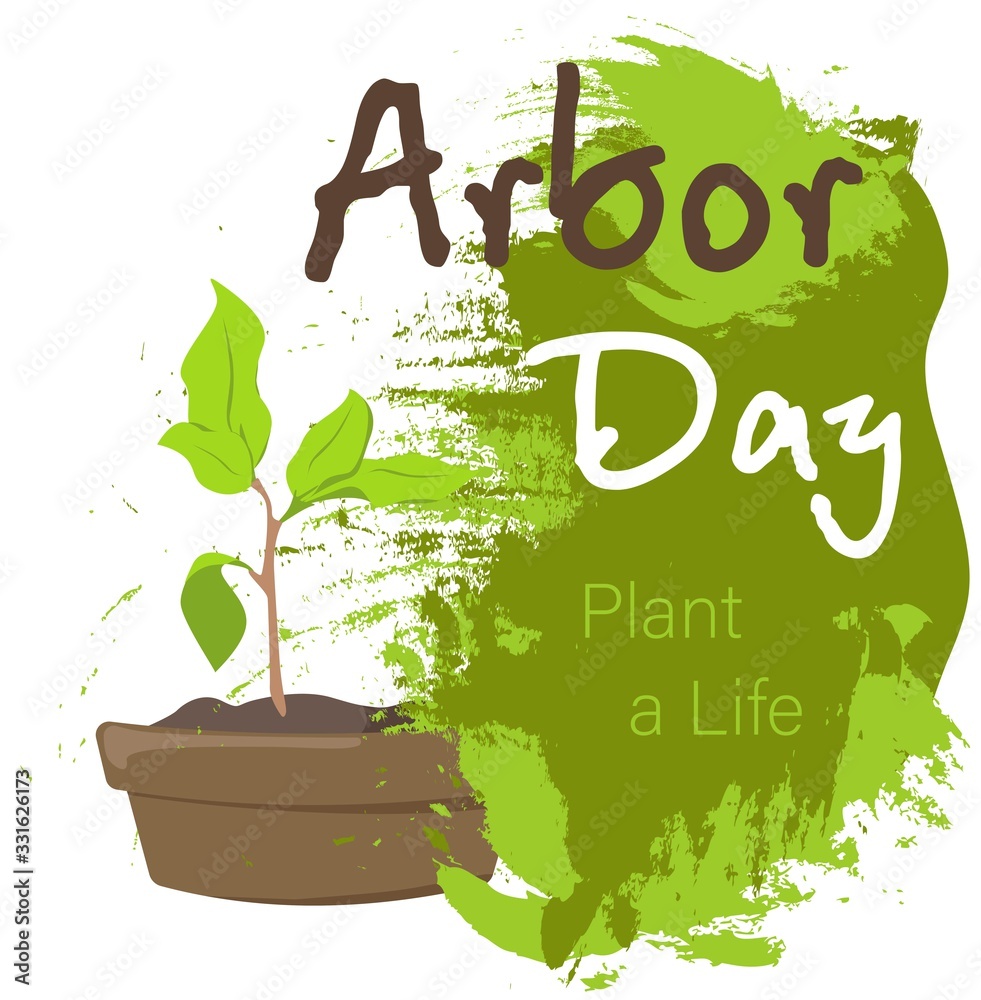 National Arbor Day. Vector Illustration with leaves. Earth Day