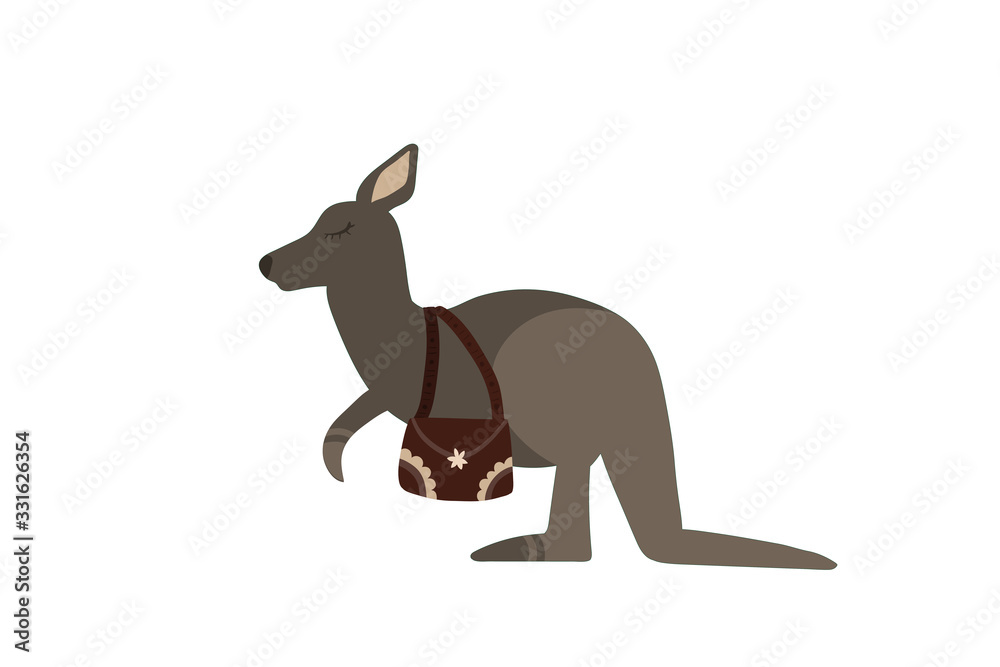Kangaroo with bag.