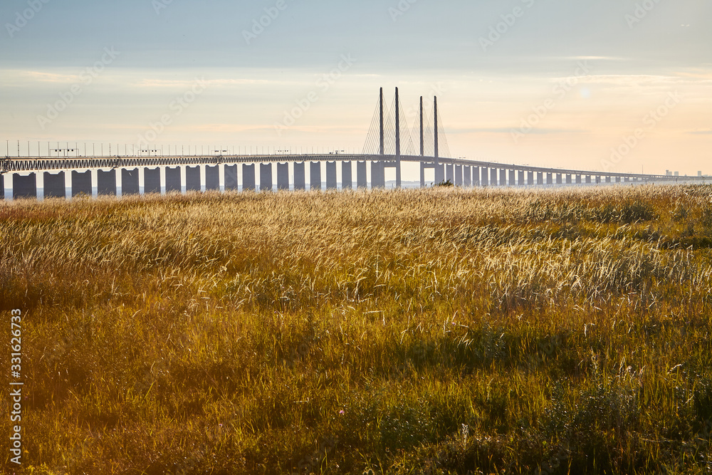 Öresund Bridge is a combined railway and motorway bridge across the Oresund between Sweden and Denmark