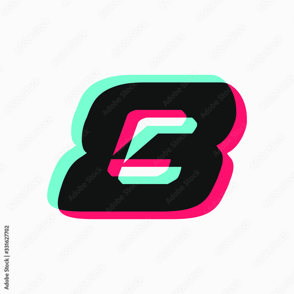 initial letter with 3d glitch effect like tiktok initial letter with 3d glitch effect like tiktok