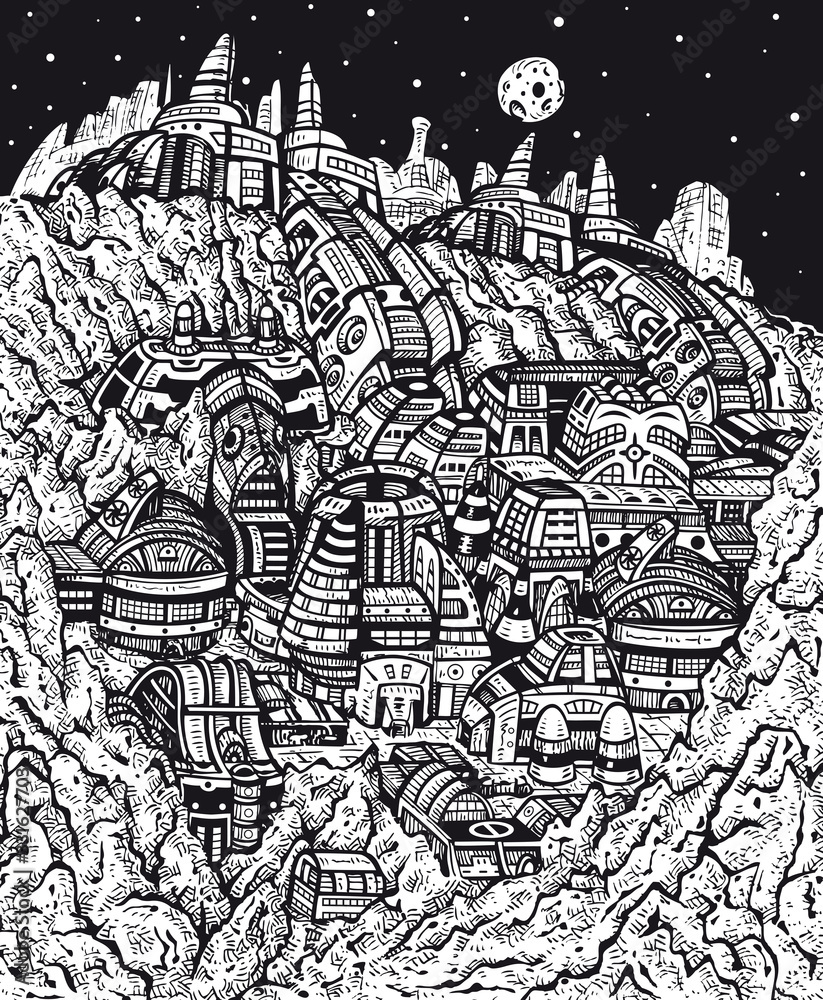 Fototapeta premium Future City Image of a futuristic city.