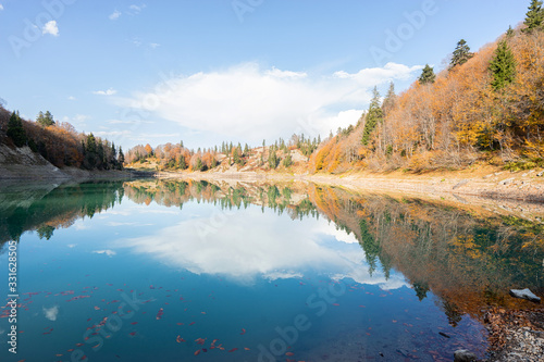 Green lake  mtsvanetba  in autumn. Adjara  Georgia.