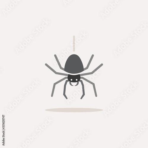 Spider. Color icon with shadow. Animal vector illustration